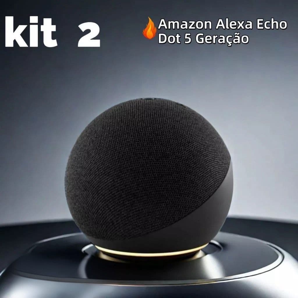 Kit Assistente Virtual Led Alaxe Echo Dot 5 Geração Alto Falante Original APARELHO SUPER BASS Imediato Melhor Preço