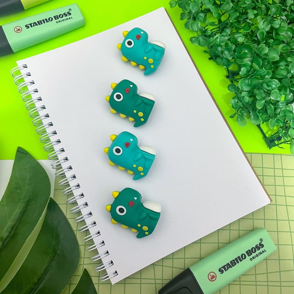 Apontador Plástico 3D Dinossauro Verde - Importado