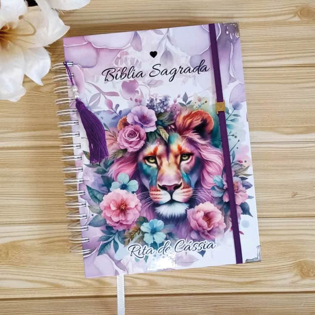 Bíblia Sagrada Personalizada Feminina nome na capa Evangélica NVI E GANHE ABAS DOS LIVROS