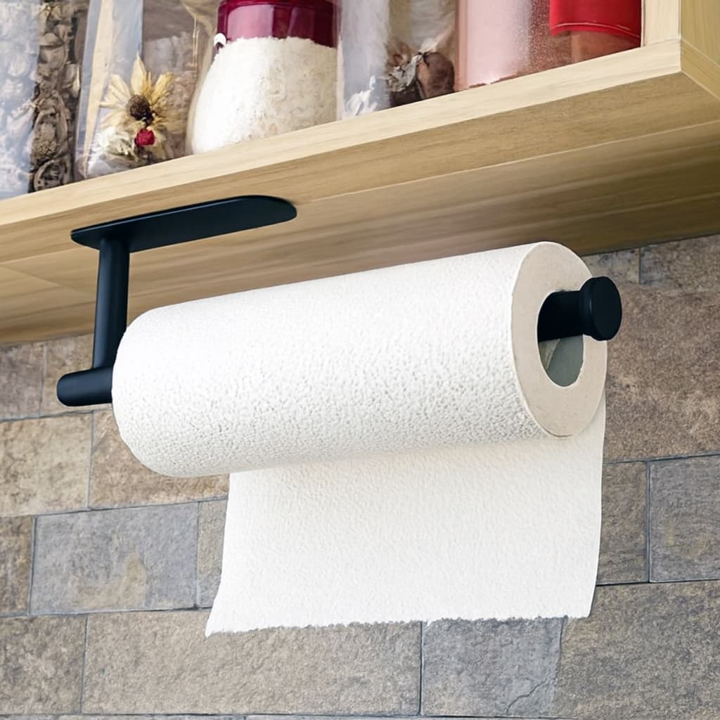 Suporte Porta Papel Toalha Cozinha Aço Inoxidável Fixação Adesivo ou Parafusado