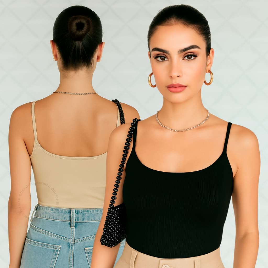 Kit 2 Blusas Alça Básica Regata Feminina Suplex Lisa Aesthetic