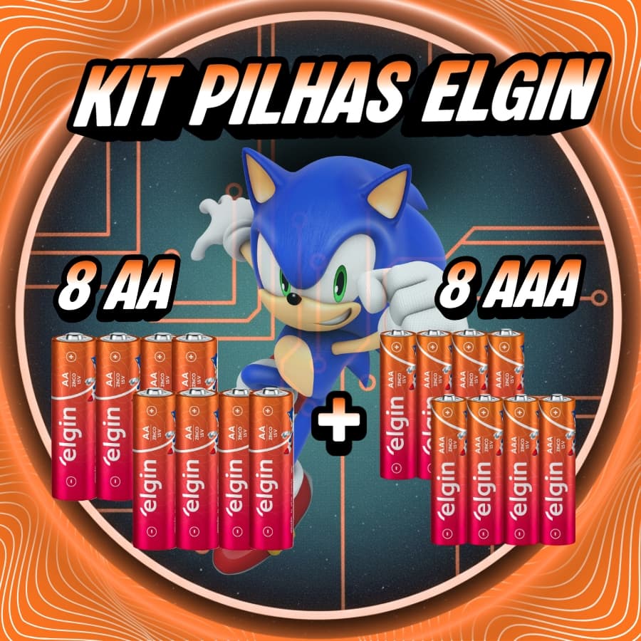 Elgin 8 AA  Normal + 8 AAA Palito 16 unidades