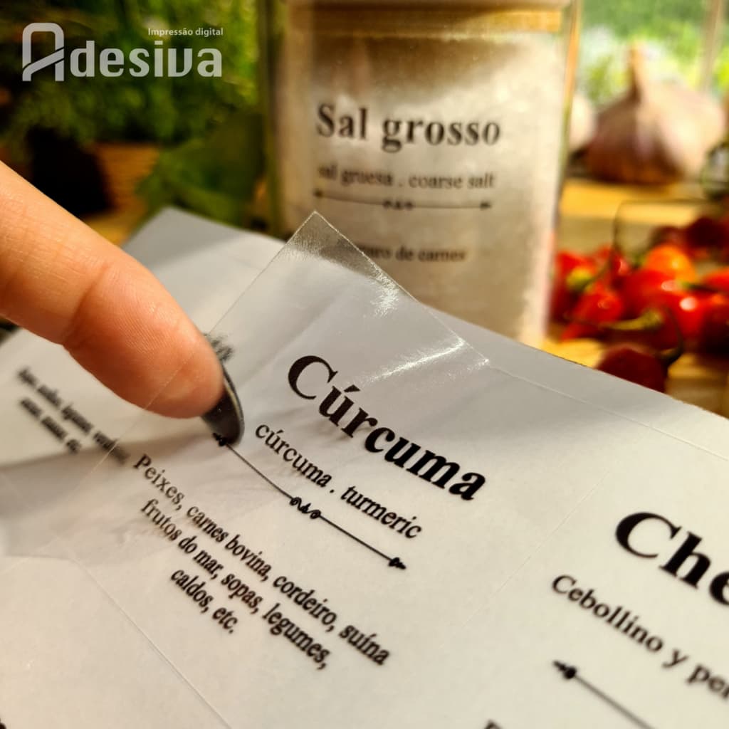 Kit 48 Adesivos Para Cozinha Modelo Dicionário Para Potinhos de Temperos 5,5x5,5cm