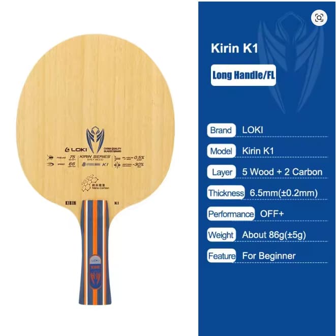 Raquete Tênis de Mesa - Loki Clássica k1 k2 k3 Sanwei - Só a madeira - Profissional Ping Pong