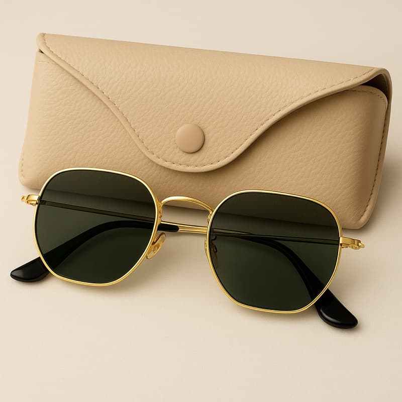 Óculos de Sol Hexagonal 100%UV Feminino e Masculino