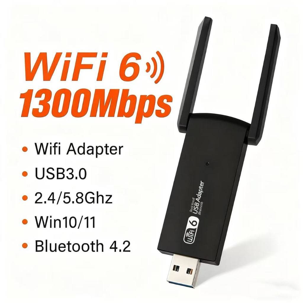 Adaptador Wifi E Bluetooth Banda Dupla 2.4G 5G USB 5Ghz 1800Mbps 2 Antenas 4.2 wt