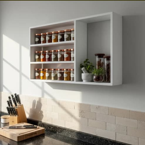 Porta Temperos Nicho Cozinha Suporte Suspenso Especiarias Mdf