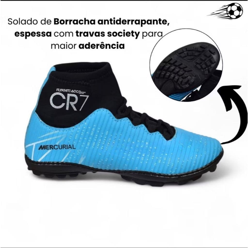 Chuteira Infantil Society Juvenil 26 ao 43 Promoção costurada e colada leve e macia Envio Imediato