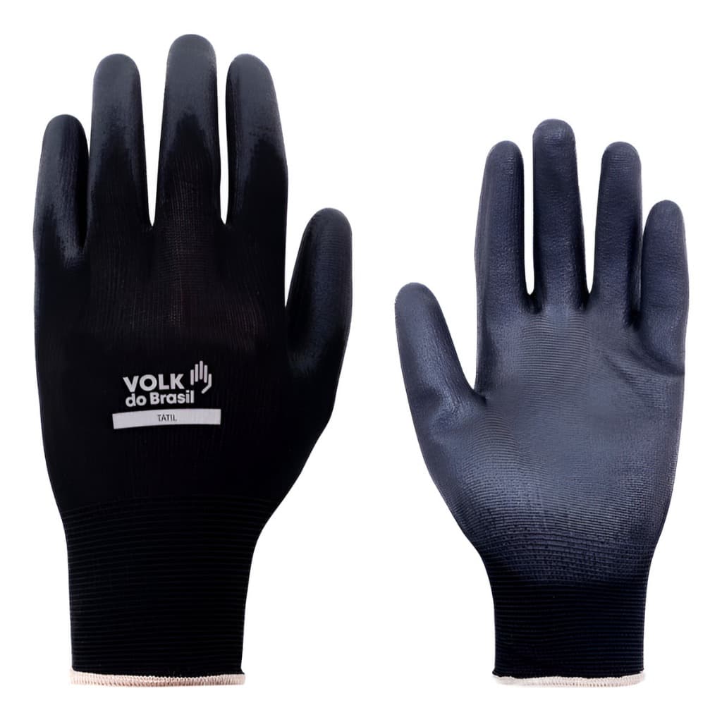 Luva Tátil Black em Nylon Volk Ideal para Serviços Gerais e Trabalhos de Precisão CA 30916