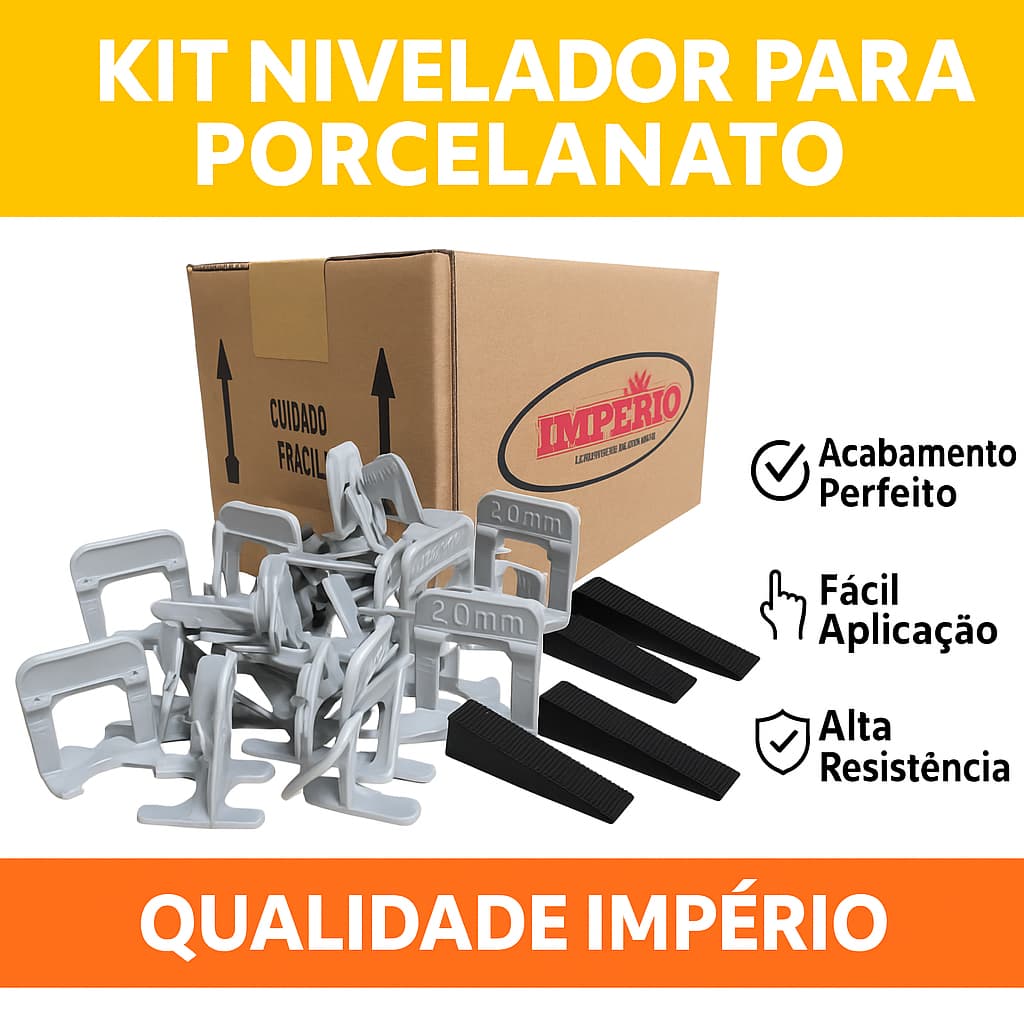 kit 1000 Espaçador 360 cunhas Nivelador para Piso Porcelanato Modelo Slim