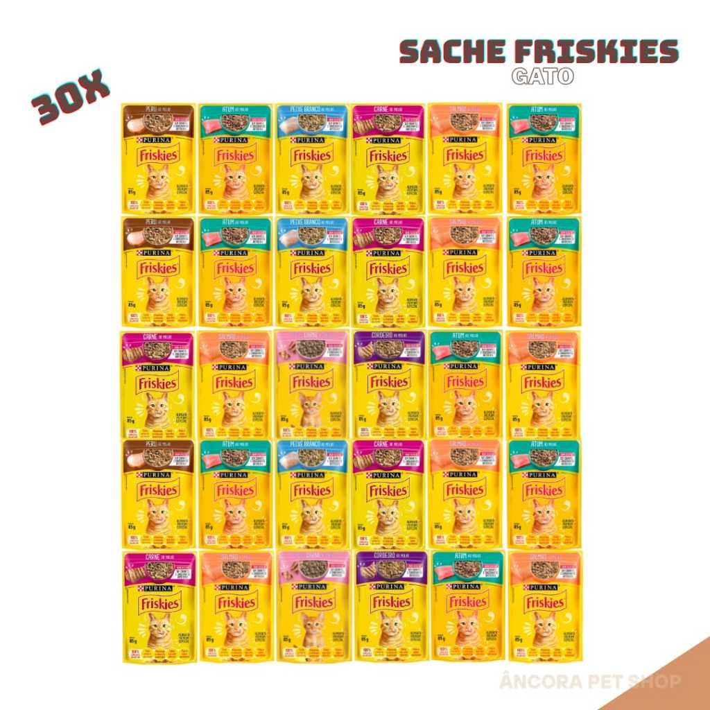 Kit 30 Sachê Friskies Gatos - Sabor Diversos 85g