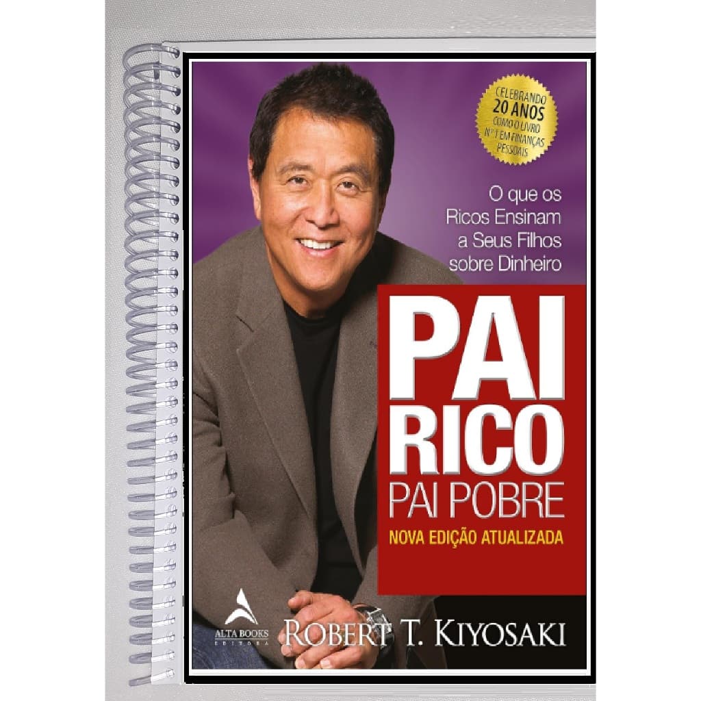 Pai Rico Pai Pobre - Robert T. Kiyosaki - Encadernado, Colorido, Tamanho A5, Formato Livreto (21 cm x 14 cm)