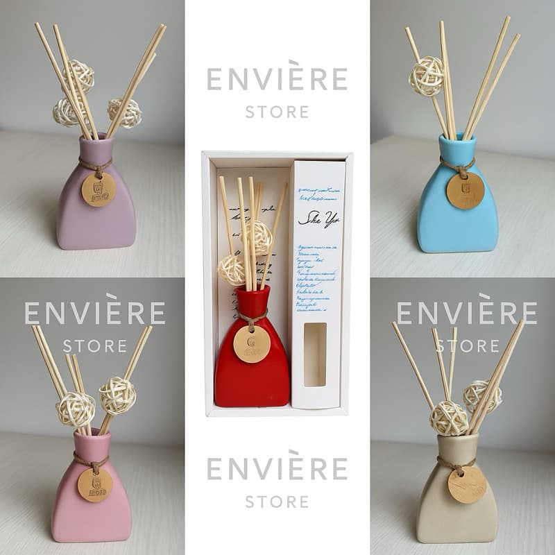 Vaso Difusor de Aromas em Cerâmica com Palitos Aromatizador de Ambiente Decorativo e Elegante