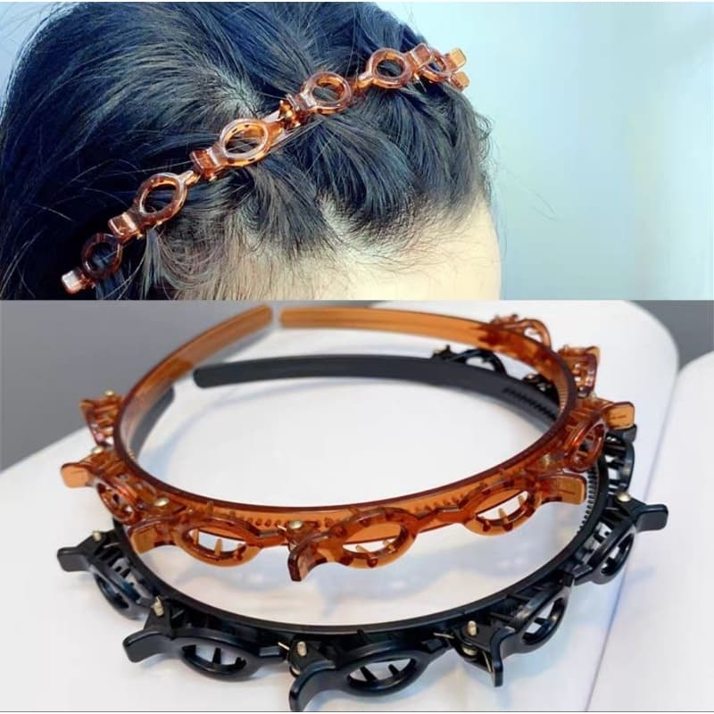 Tiara /Bandas de dupla camada presilha bandas de cabelo plástico trançado