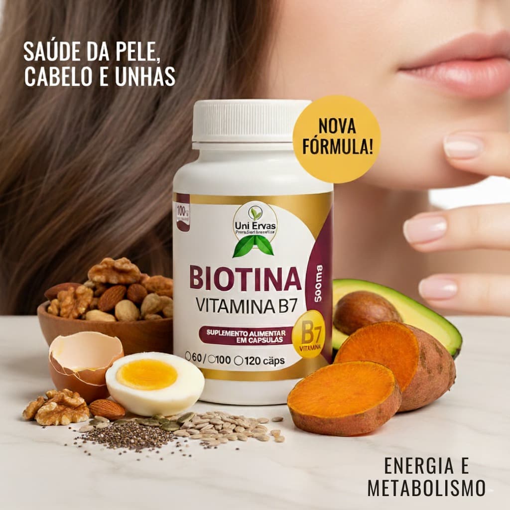 Biotina 60/120 cáps 500mg Envio Imediato