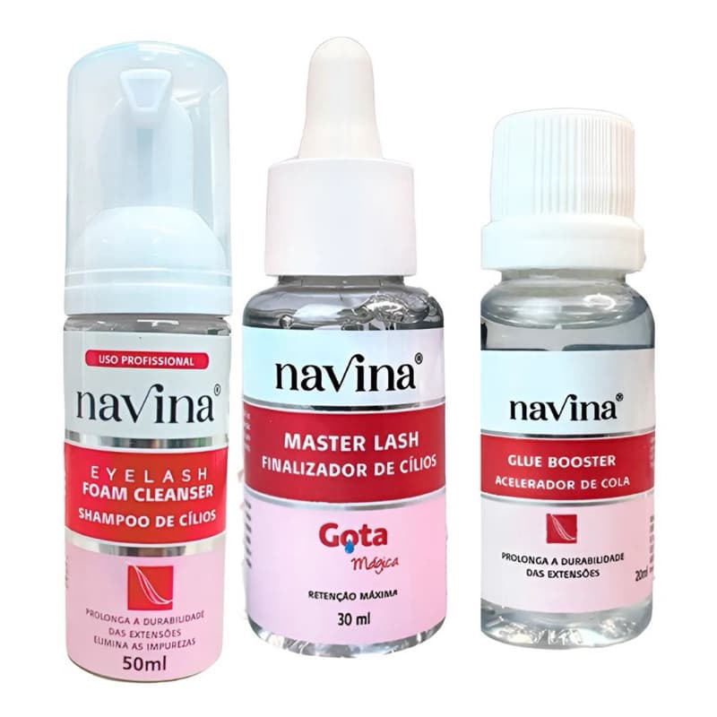 Kit Essencial para Lash Designers: Finalização, Aceleração e Shampoo dê Cilios