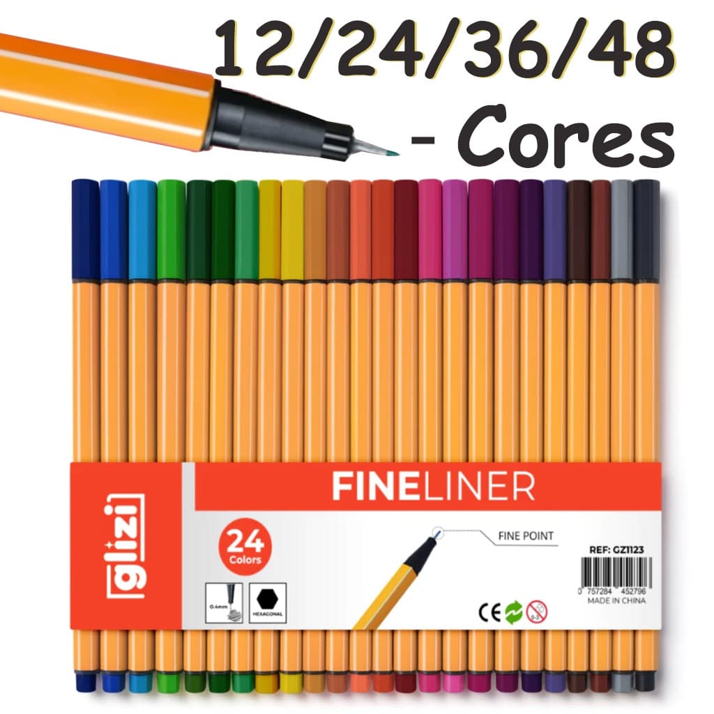 Kit de canetas com 12/24/36/48 cores Fine Line Ponta Fina 0.4 mm Fineline
