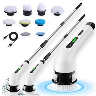 Escova de limpeza ajustável para janelas, banheiros e cozinhas - Ferramentas recarregáveis 9 em 1