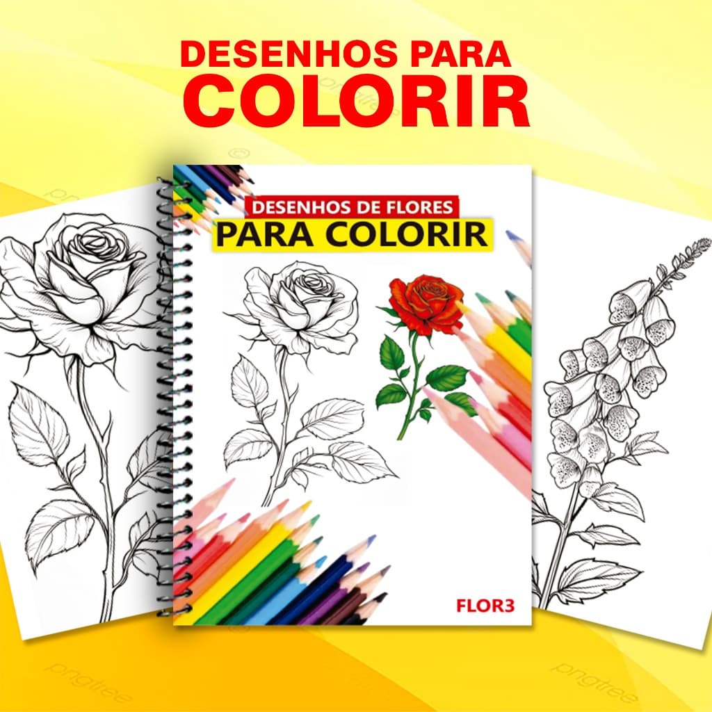 50 desenhos de flores para colorir ( 3º edição)