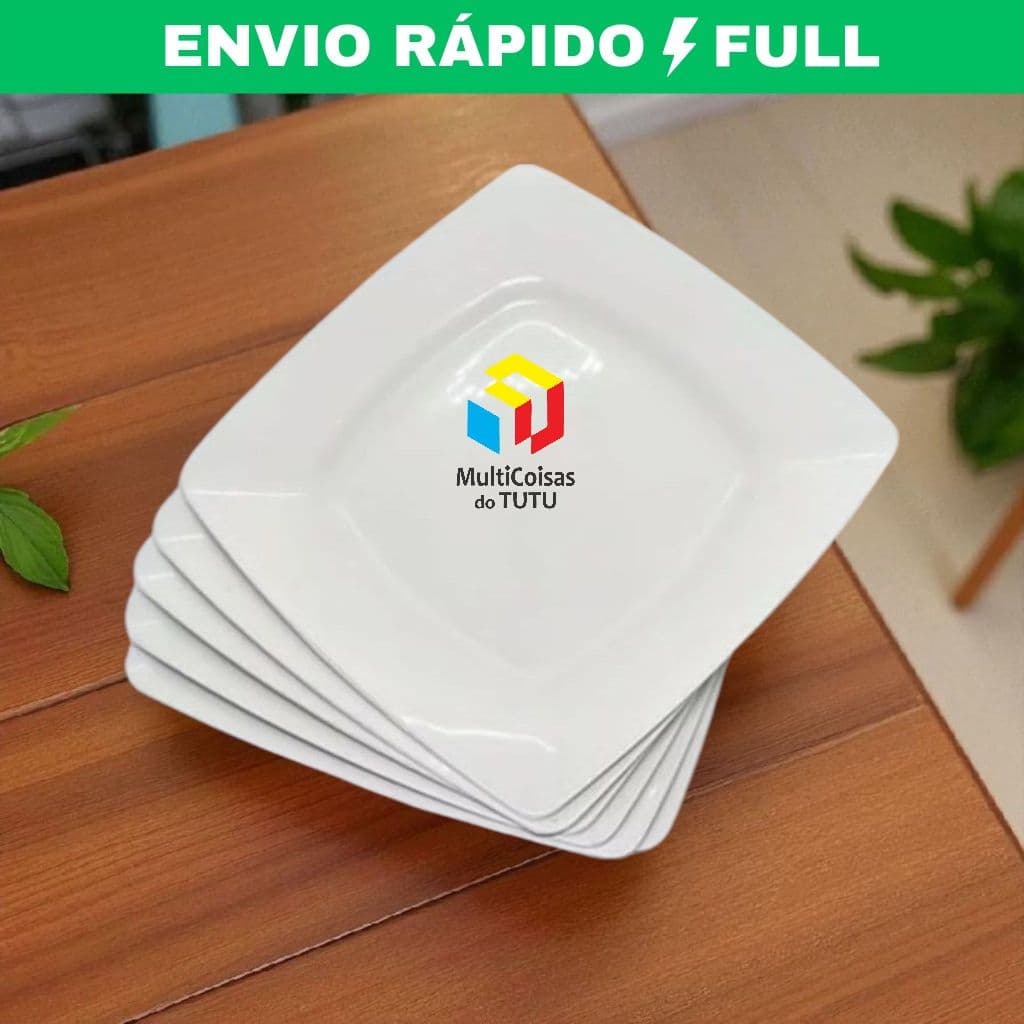 Kit's de Prato Quadrado de Plástico para Refeiçoes Reforçados Festas e Eventos Reutilizável Prático