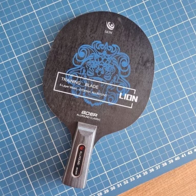 Raquete Classineta preta Profissional de Tênis de mesa/ Ping Pong Lion Boer  carbonada com 7 camadas