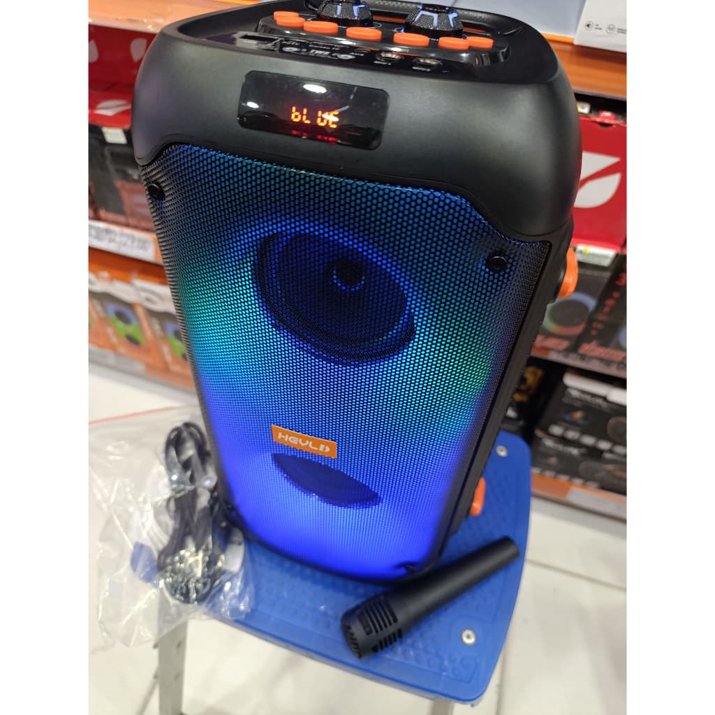 Caixa de Som Bluetooth GRANDE Amplificada Karaoke Portátil 1217 Leds Equalizador Microfone POTENTE