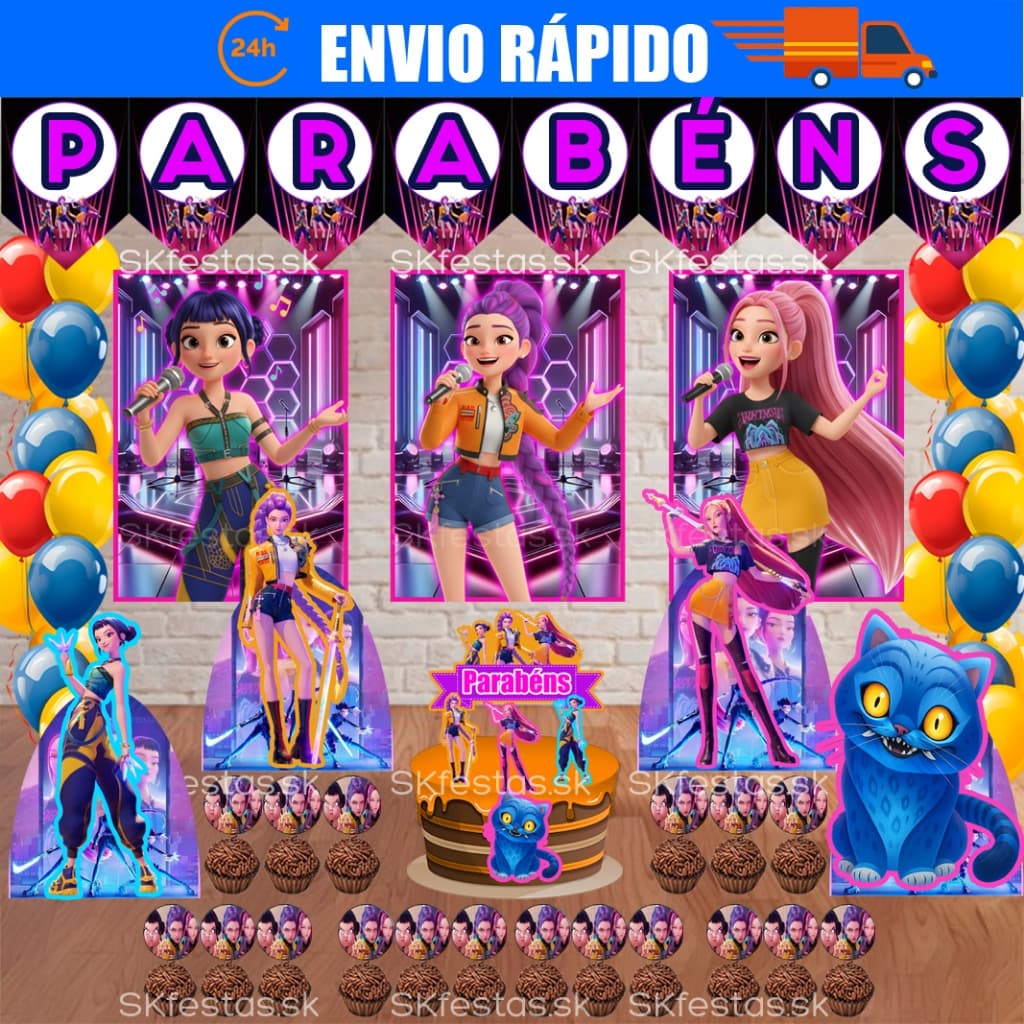 Kit Festa - Guerreira Kpop - Rumi - Zoey - Mira - Aniversário - Festa - Mêsversário