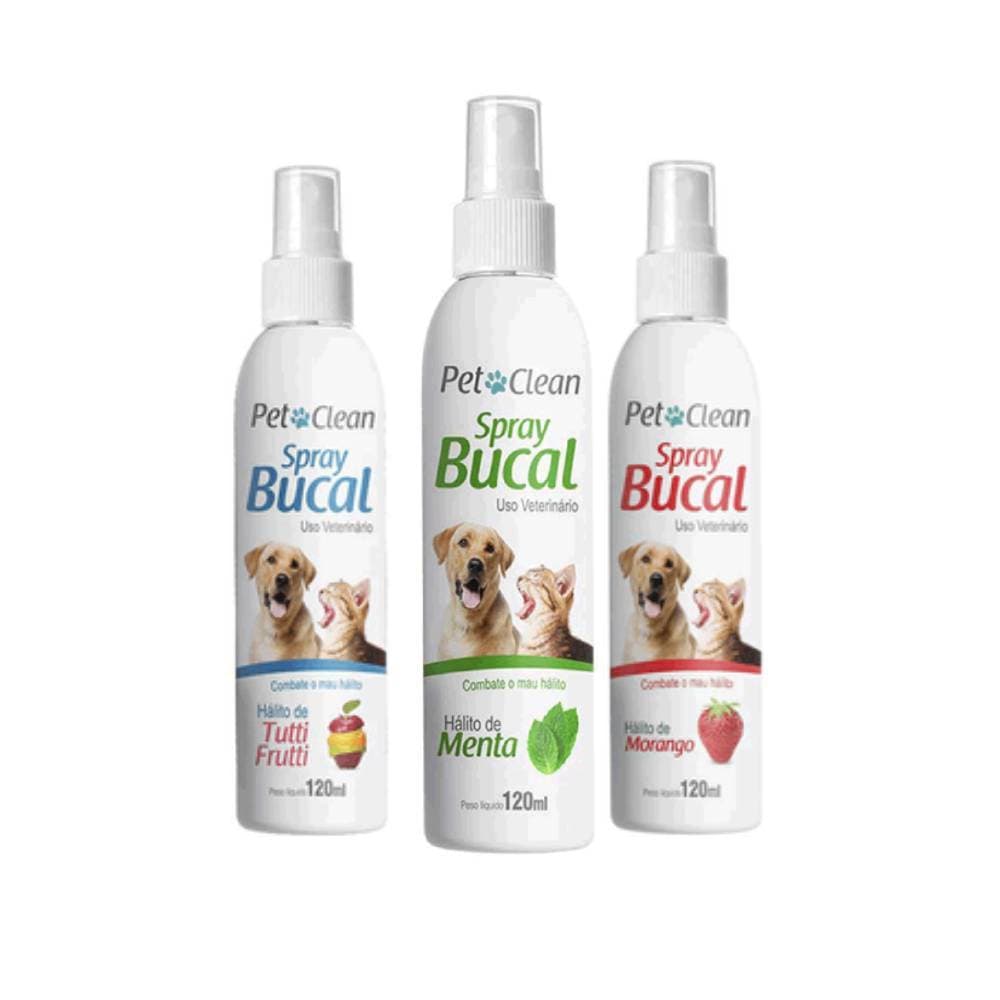 Spray Bucal p/ Cães Gatos Combate Mau Hálito Pet Clean 120ml