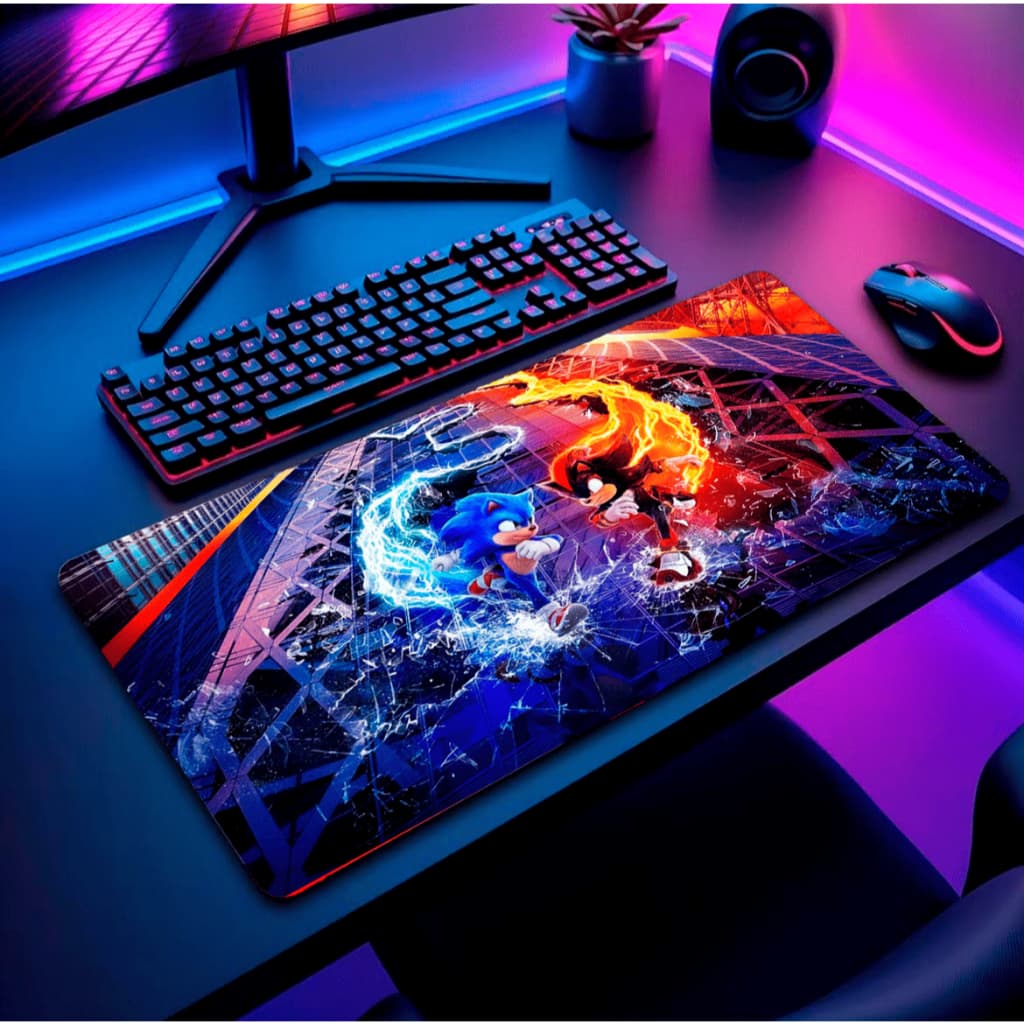 Mouse Pad Personalizado Gamer Mousepad Grande RGB Base Antiderrapante Apoio Ergonômico Confortável Varias Estampas