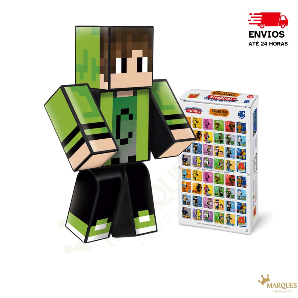 Boneco Articulado Gamer Skin 25 cm com Chaveiros e Ferramentas