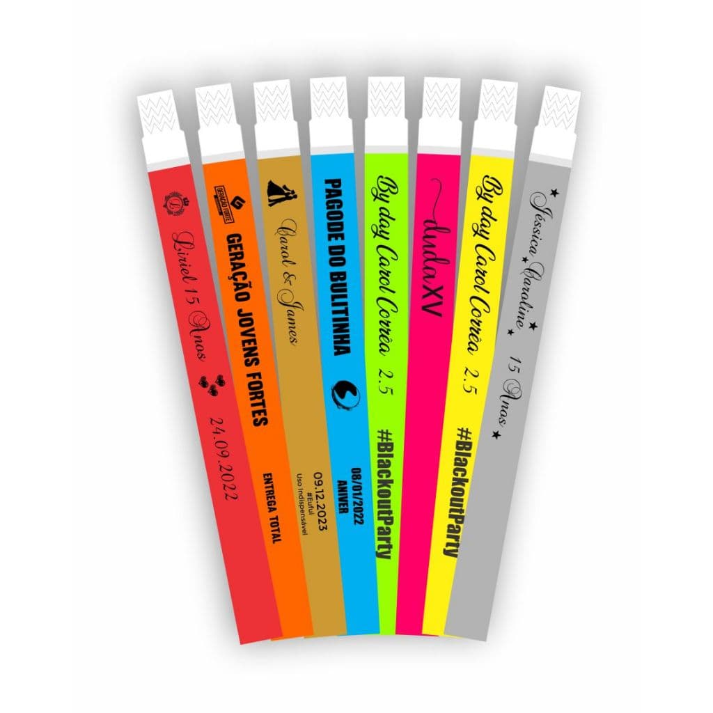 200 Pulseiras de identificação Personalizadas Para Festas Aniversários Casamentos