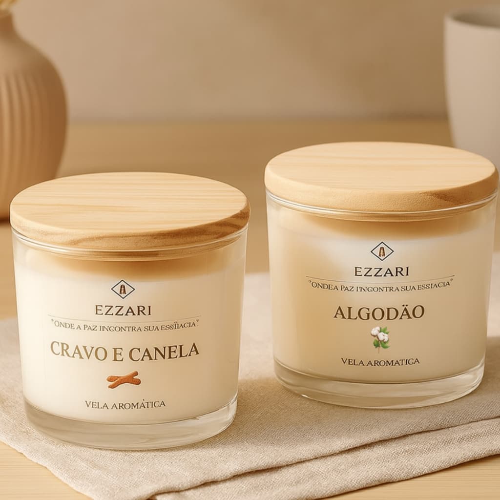 Kit 1 e 2 Velas Aromáticas Artesanais Perfumada Decorativa Presente Lembrancinha Vegetal