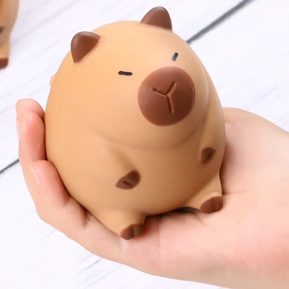 Brinquedo Capivara Fofo Squishy Antiestresse - Macio e Elástico, com Diversão no Alívio do Stress