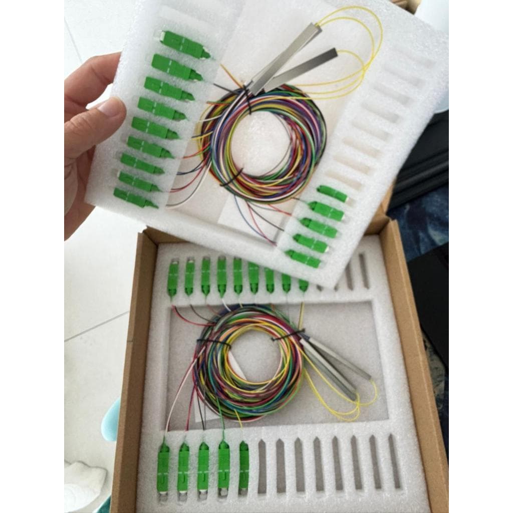 Kit C/10 Splitter Óptico 1x8 Conectorizado Sc Apc Balanceado