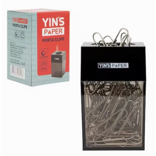 Porta Clips Preto Magnético Utilidades Organizador Mesa Yin's