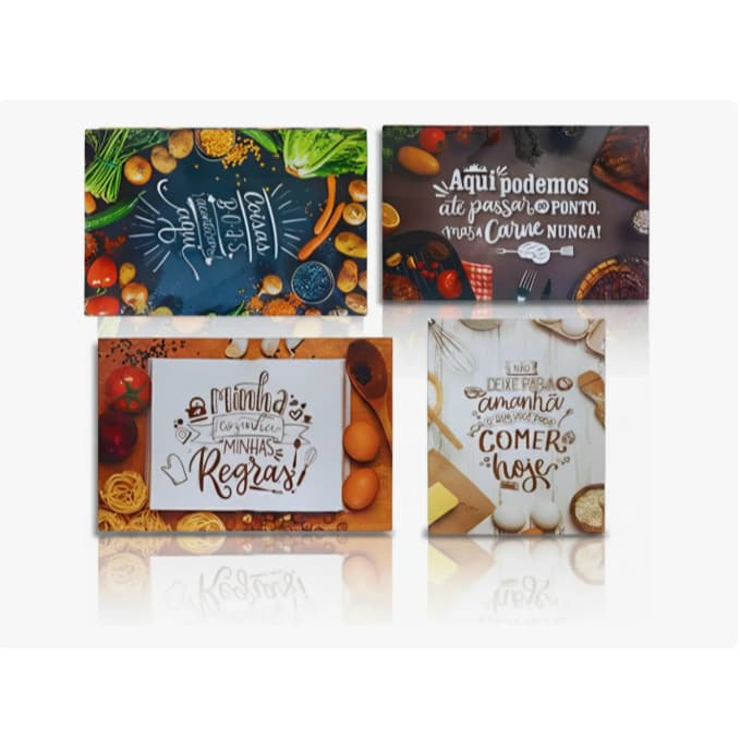 Tábua de Vidro Temperado 20x30cm para Cozinha Churrasco e Legumes Antibacteriana Resistente Presente