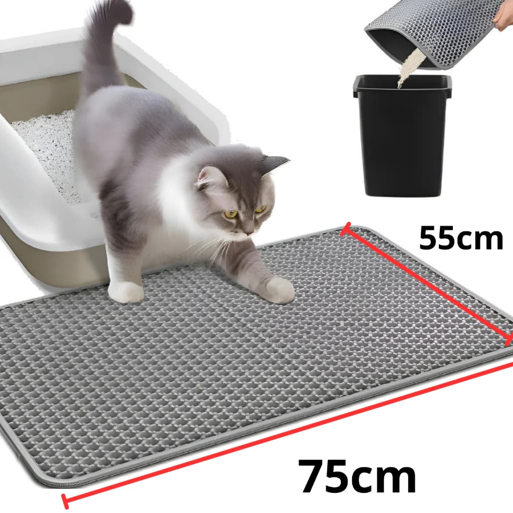 Tapete EVA Coletor de Areia Para Gato Lavável Higiênico Dupla Camada Tamanho 55x75cm
