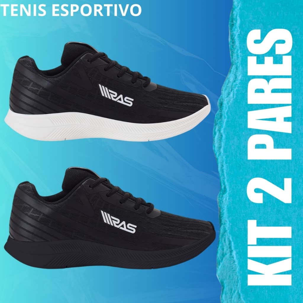 Kit 2 Tenis Esportivo Masculino Feminino Confortavel Academia Sapato Antiderrapante Leve Macio