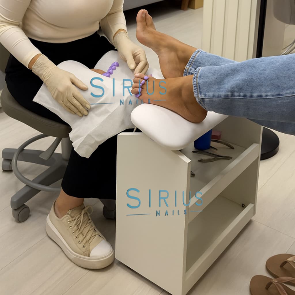 Apoio Suporte Para os Pés SPA em MDF Para Manicure Pedicure c/ Prateleiras S14