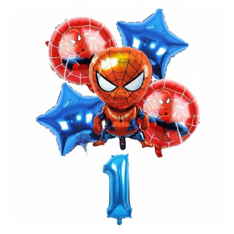 Kit Balão Homem Aranha + estrelas + baloes metalizados + Número de 75 CM Aniversário/ Festa Decoração