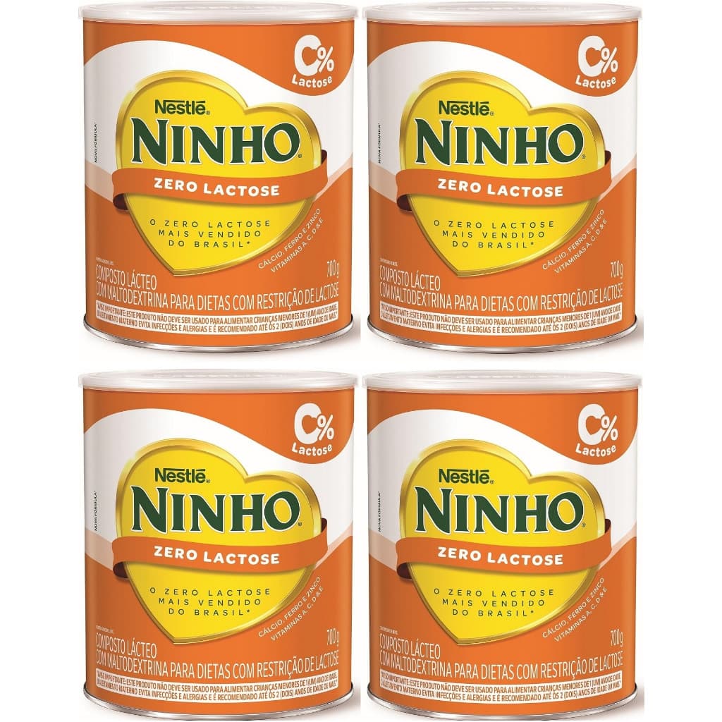 Kit 4 Latas Ninho Nestle Zero Lactose 700gr
