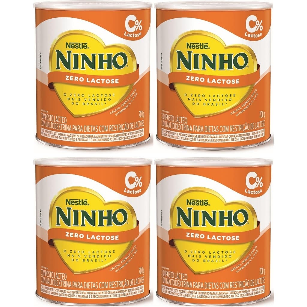Kit 4 Latas Ninho Nestle Zero Lactose 700g cada