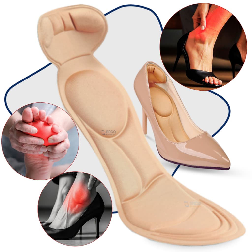Palmilha Ortopédica Para Salto Alto Amortece e Protege o Calcanhar das Dores e Bolhas