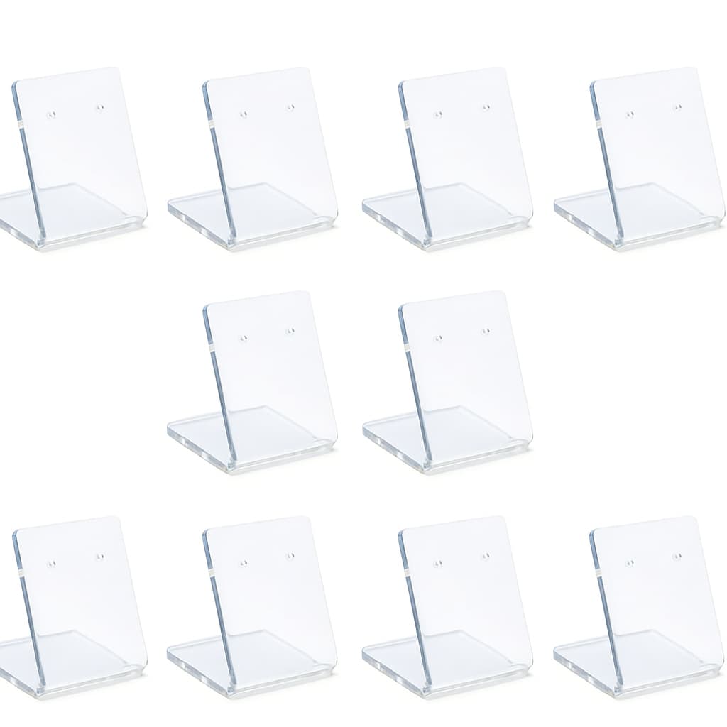 Kit Expositor de Brincos Acrílico Pequeno Transparente - 10 Unidades