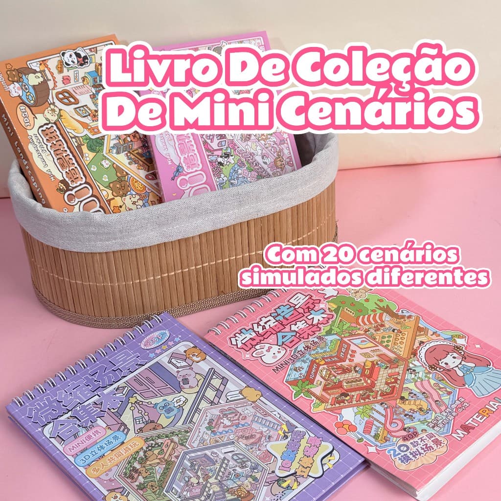 Adesivo Cenário Criar Cenas 3D de Paisagismo Kawaii Fofo DIY Scrapbooking para Crianças e Adultos