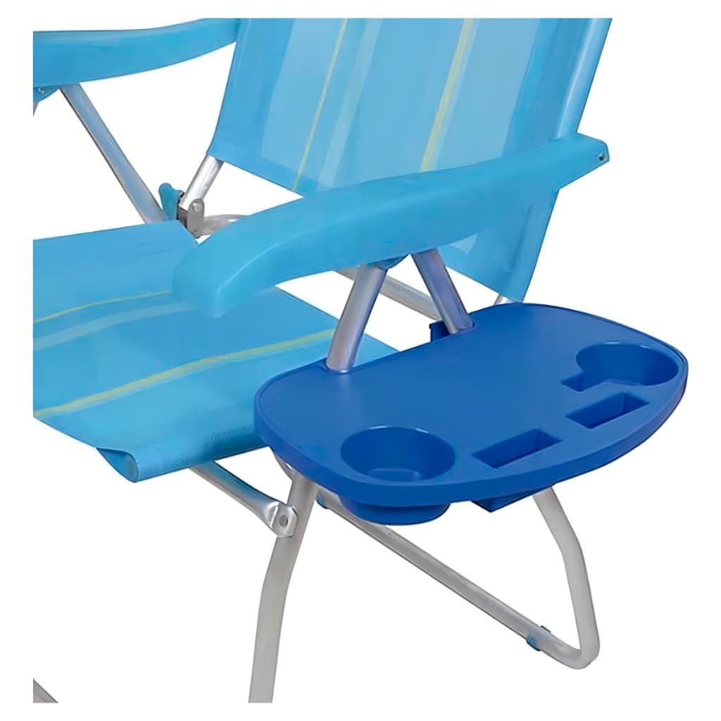 Mesa Portátil Para Cadeira De Praia Porta Copos Mor Cor Azul Ou Preta