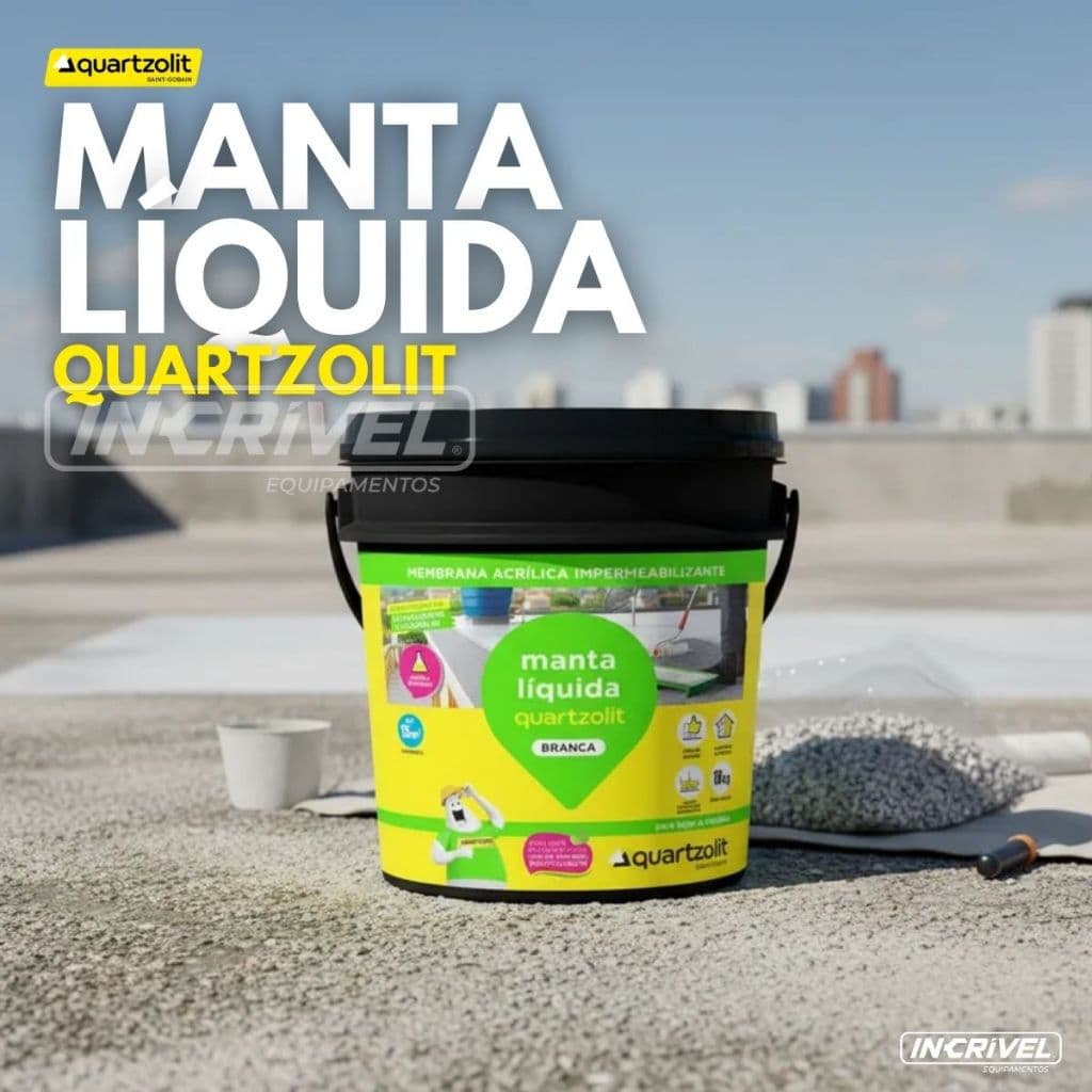 Manta Impermeabilizante 18KG Branco Quartzolit Lajes Concreto Telhas Coberturas Sem Trânsito