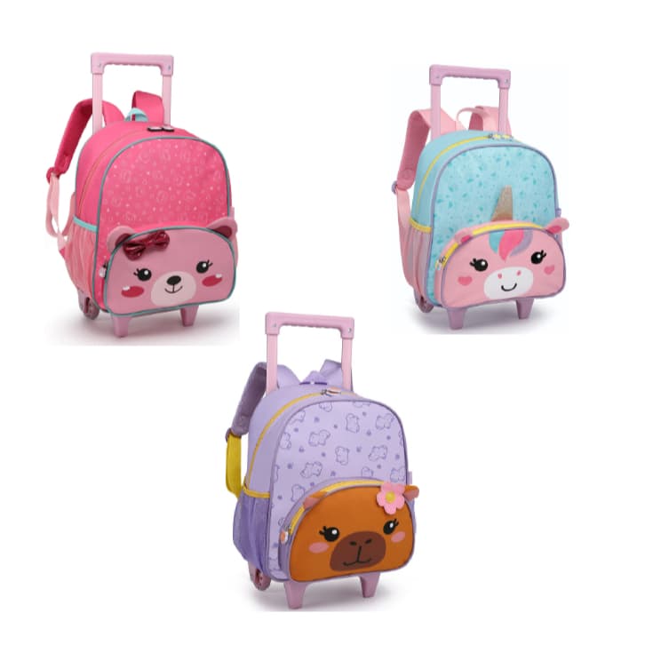 Mini Mochila De Rodinha Bichinhos Para Meninas Creche 2026