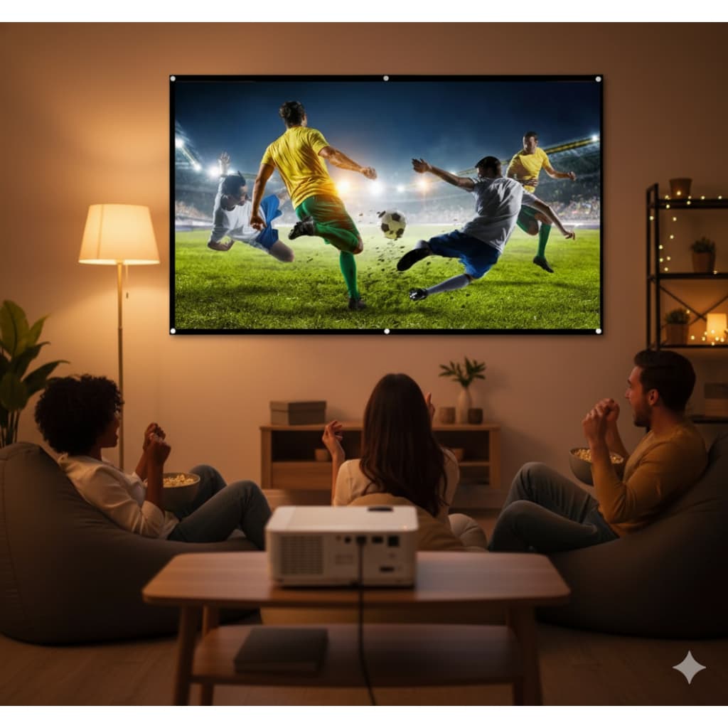 Tela de Projeção 200” Para Projetor  Alta Definição - Cinema em Casa | Lona Fosca 1,35x3,50m