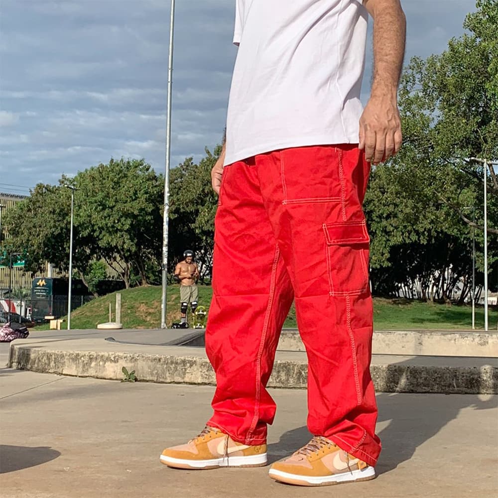 promoção calça cargo masculina unisex  5 bolso sarja